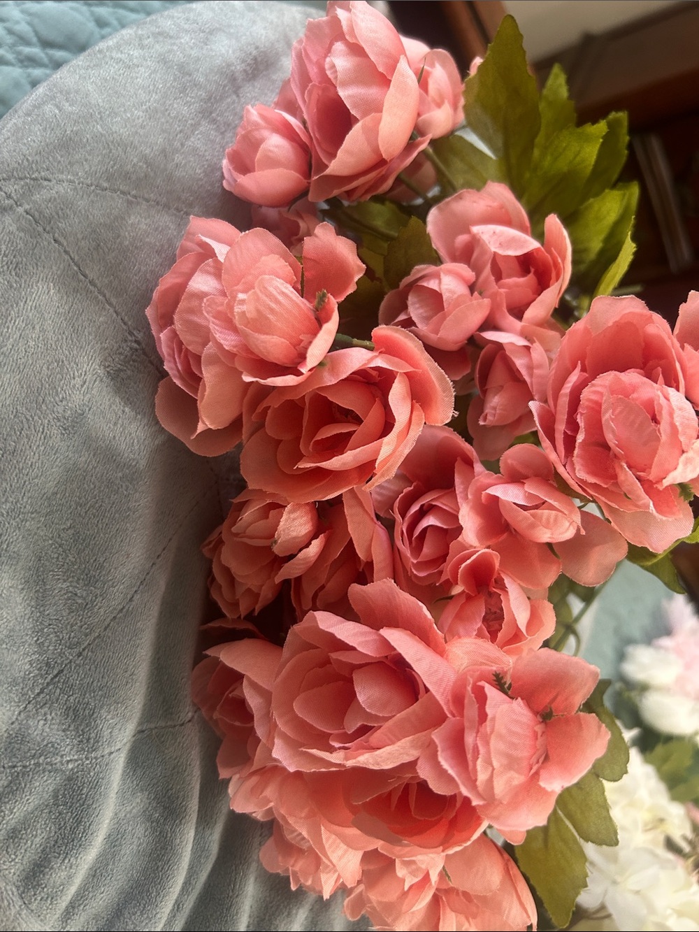 Pink Silk Rose Bouquet Home Accent - Elegant Artificial Floral Arrangement